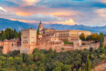 Granada. The fortress and palace complex Alhambra. - obrazy, fototapety, plakaty