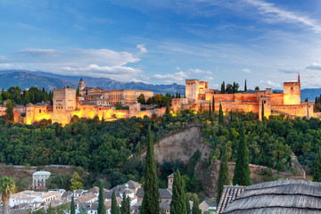 Granada. The fortress and palace complex Alhambra. - obrazy, fototapety, plakaty