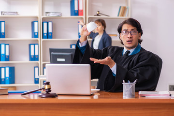 Two lawyers working in the office