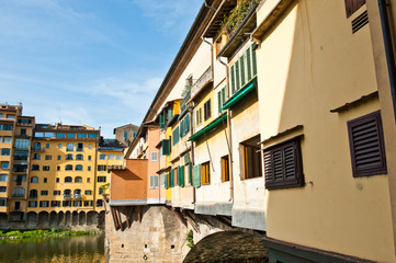 Fototapeta na wymiar The Ponte Vecchio (Old Bridge). Bridge over the Arno River. Florence. Italy