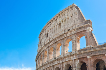 Obraz premium Colosseum against blue sky, Rome, Italy