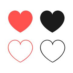 Set Like and Heart icon. Live stream video, chat, likes. Social media