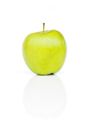 Green apple on white background, fruit healthy concept