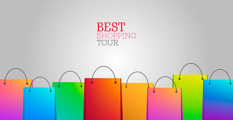 Best Shopping tour background with shopping bags