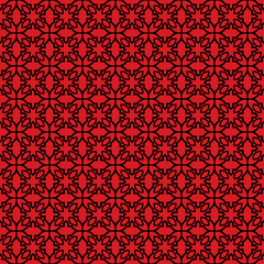 Seamless Geometric Vector Pattern. Design Paper For Scrapbook. Black red color