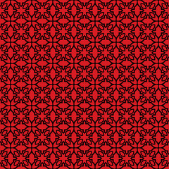 Seamless Geometric Vector Pattern. Design Paper For Scrapbook. Black red color