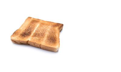 Burned bread  isolated on a white background