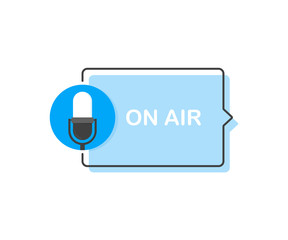 Podcast icon like on air live. concept of radio broadcasting or streaming