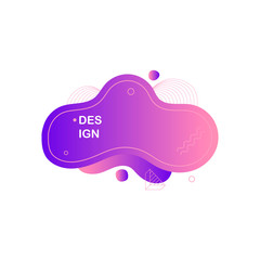 Fluid color badge. Trend gradient, geometric abstract shapes composition. Modern vector graphic design