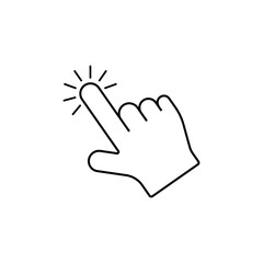 Hand click icon. Flat style vector illustration