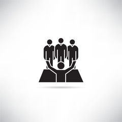 business people, leadership and teamwork concept icon