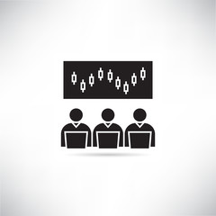 trader monitoring stock graph icon