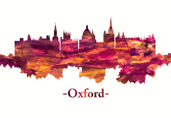 Fototapeta premium Oxford England skyline in red