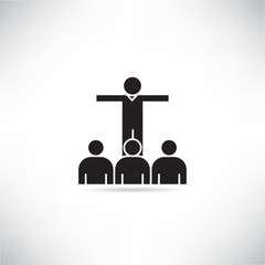 speaker on stage and audience, conference icon