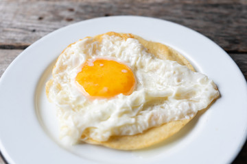 fried egg with tortilla