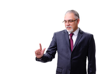Aged businessman employee isolated on white 