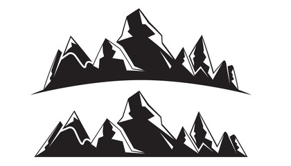 silhouette mountain landscape illustration