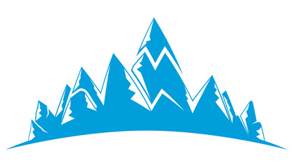 blue mountain landscape illustration