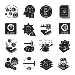cryptocurrency and bitcoin icons