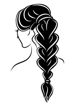 Hair Plait Fashion Vector PNG Images