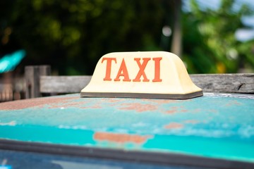 old taxi car roof sign