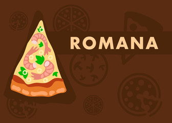 Romana Pizza Web Banner Flat Cartoon Template
