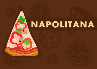 Napolitana Pizza Web Banner Flat Cartoon Template