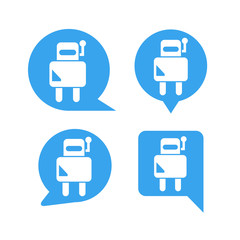 robot icons in speech bubble