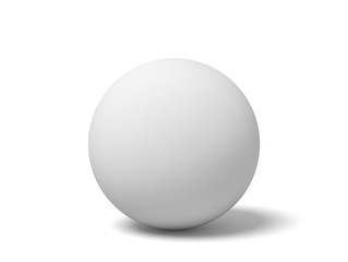 3d close-up rendering of white ping pong ball on white background. - obrazy, fototapety, plakaty