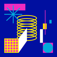 pink blue yellow neon colors geometry abstract background