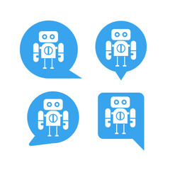 chat bot icon in speech bubble
