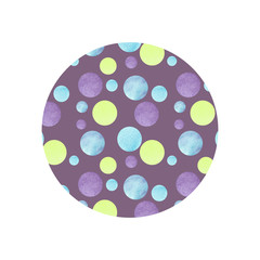Abstract pattern  with colorful circles and violet background for trendy design wallpaper,textile,card.