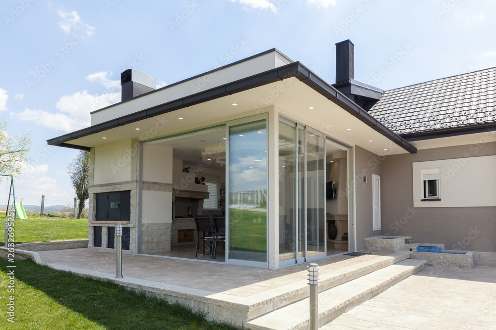 Wall mural glazed terrace in the countryside