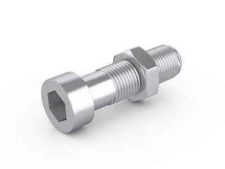 Metal screw and nut