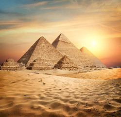Pyramids in sand - obrazy, fototapety, plakaty