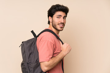 Handsome man with backpack