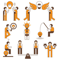 people character icons set, idea people, creative people concept