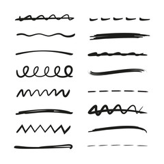 hand drawn doodle line for marking text