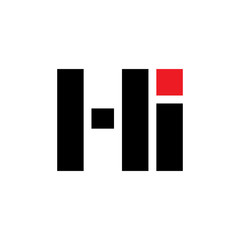 letters hi simple geometric logo vector