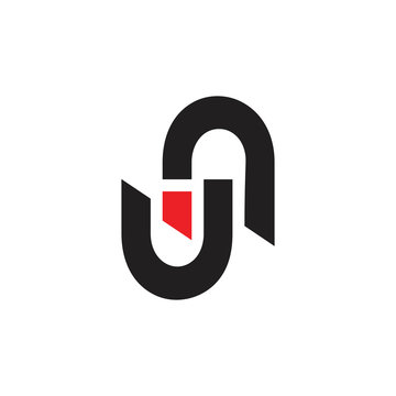 abstract letter nu simple geometric line logo vector