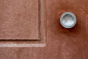 part of an old door with the handle