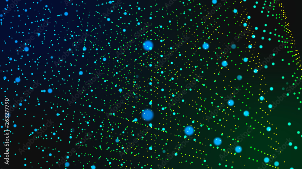 Wall mural abstract colorful digital cyber pixel dot light graphic background, future system programming and da