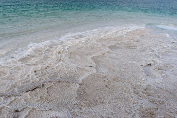 dead sea salt view in Jordan