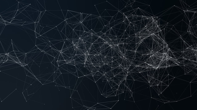 Digital cyber space with line connecting for graphic background, future system programming and data transfer concept for presentation opening company, 3D Rendering