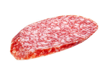 Salami sausage slice isolated
