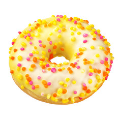 Yellow donut isolated on white