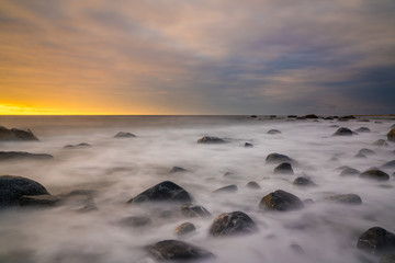 Long exposure beach seascapes around Nova Scotia, Canada.