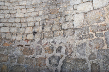 old castle tower stone wall round