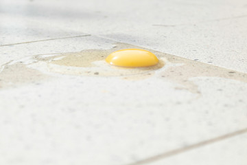 egg on ceramic tile background