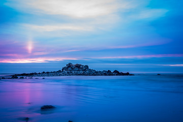 Beautiful long exposure seascape beach images of Cape Sable Island, Nova Scotia, Canada.